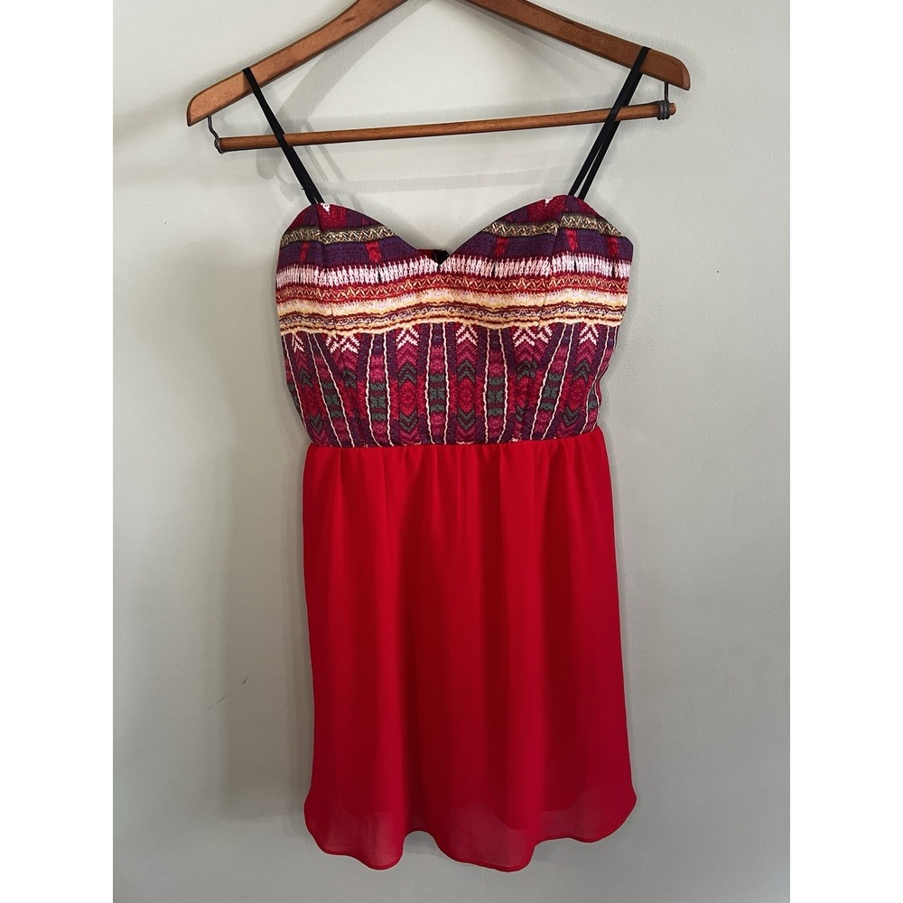 City Triangles Jr's Strapless Mini Party Dress Red Sweetheart Neck‎ Size 7